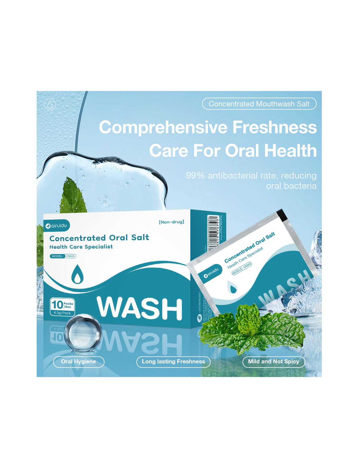 Airuidu YT310 Concentrated Mouthwash Salt 10 packets/box